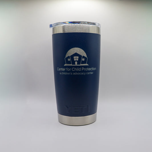 Center-branded 20 oz Navy Rambler Yetis